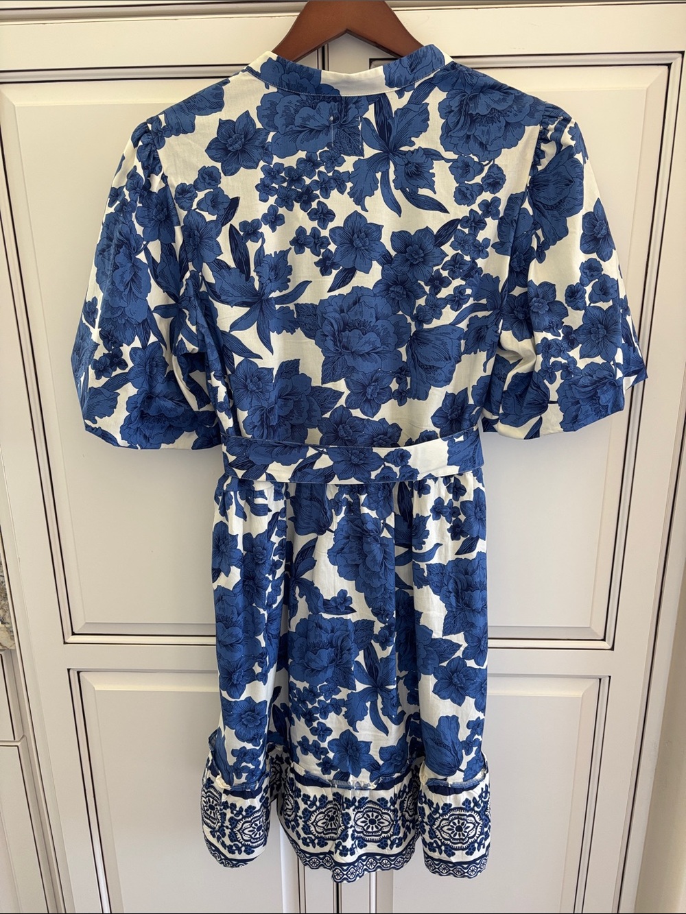 Joie Clemency Floral Puff Sleeve Belted Dress Blue Romantic Wedding Guest 12 - Picture 16 of 16